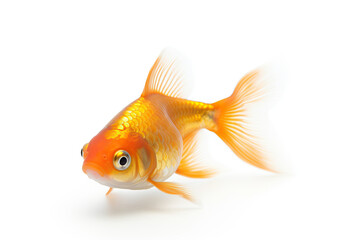 A beautiful and colorful goldfish swimming in a tank