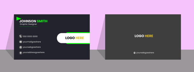 Business card,creative modern name card,Minimal Individual Business Card Layout,Personal visiting card with company logo,Vector,illustration. Stationery design

