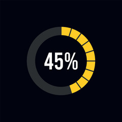 Circle Diagram Pie Charts Infographic Elements. Loading Progress Vector illustration