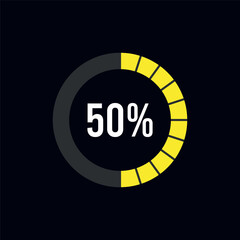 Circle Diagram Pie Charts Infographic Elements. Loading Progress Vector illustration