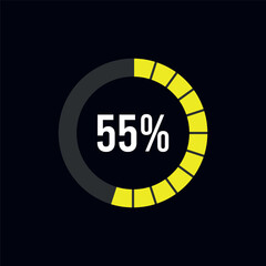 Circle Diagram Pie Charts Infographic Elements. Loading Progress Vector illustration