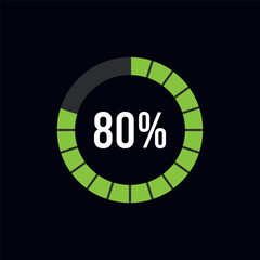 Circle Diagram Pie Charts Infographic Elements. Loading Progress Vector illustration