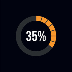 Circle Diagram Pie Charts Infographic Elements. Loading Progress Vector illustration