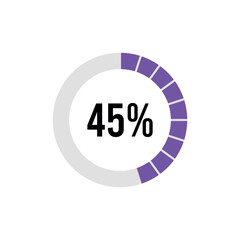 Circle Diagram Pie Charts Infographic Elements. Loading Progress Vector illustration