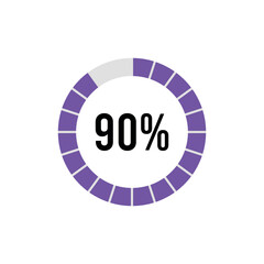 Circle Diagram Pie Charts Infographic Elements. Loading Progress Vector illustration