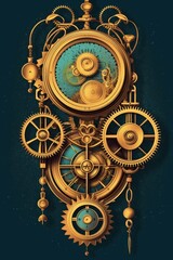 Fototapeta premium old style clock. Generative AI