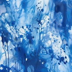 Fototapeta na wymiar Blue Splatters Textile Background created with Generative AI technology.