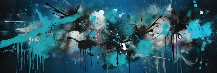 Blue Splatters Textile Background created with Generative AI technology.