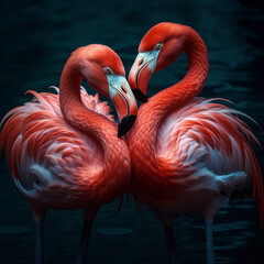 Gruppe von roten Flamingos - brillante Farben