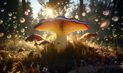 Fototapeta na wymiar Fantasy mushroom in the forest