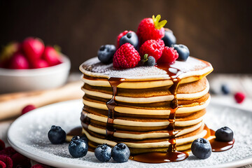 pancakes with berries