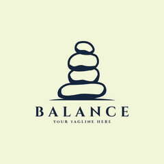 balance stone vintage logo vector illustration template design