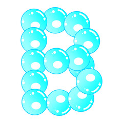 bubbles illustration with alphabet shape, bubbles illustration with letter shape
