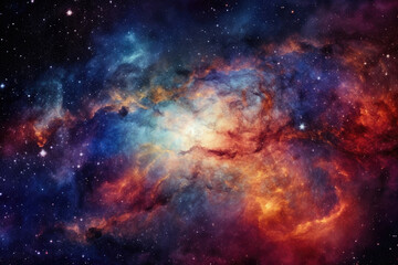 Obraz na płótnie Canvas Celestial Dance: Swirling Galaxies in Vast Expanse of Space