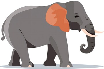 Fototapeta premium an elephant with a unique orange tusk standing on a white background. Generative AI