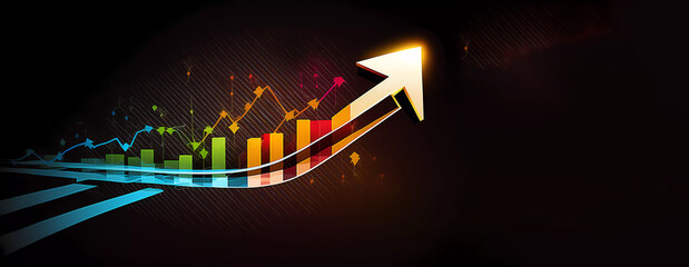 Economic growth chart. Banner. created by AI