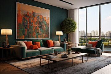 Luxury modern interior. Elegant and Luxurious Modern Living Room Design in 8K Resolution