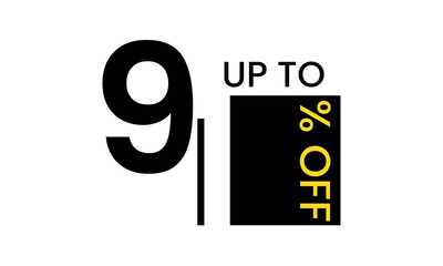 up to sale discount template, abstract 91 percent off vector, up to 91 percent discount template