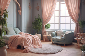 cozy modern bedroom generative ai