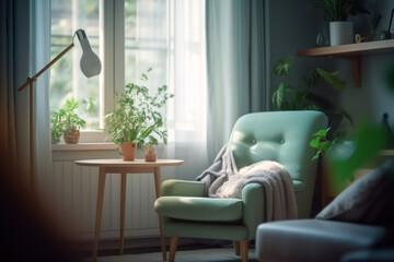 cozy soft armchair for relax in the house generative ai
