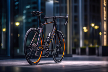 Fototapeta na wymiar sport bicycle night city generative ai