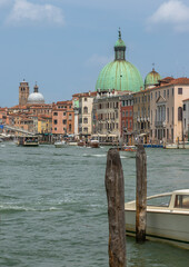 Exposure done in Venice of the Grand Canal view from Piazzale Roma, on a sunshiny day showing the...