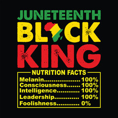 Juneteenth Black King Nutritional Facts, Nutritional Facts, Juneteenth Shirt