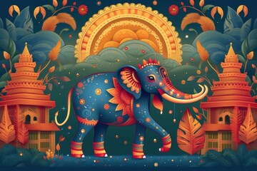 Fototapeta premium Traditional Sinhala and Hindu New Year background vector art illustration Sri Lankan Happy New Year. Generative AI