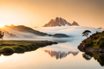 Obraz premium sunrise over the mountains