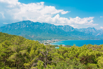 Naklejka premium Beautiful view on coast near Kemer, Antalya, Turkey Kemer, Antalya, Mediterranean region, Turkey, Lycia.