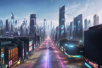 metaverse the city of the future with big billboards