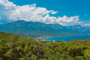 Fototapeta na wymiar Beautiful view on coast near Kemer, Antalya, Turkey Kemer, Antalya, Mediterranean region, Turkey, Lycia.