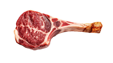 Obraz premium photo of a perfect tomahawksteak with top view isolated against transparent background