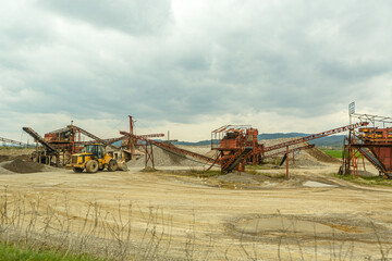 View at a gravel quarry in Bosnia herzegovina in spring outdoors