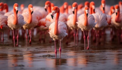 flamingos in the lake -Created using generative AI tools