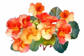 Begonia Flower Tropical Garden Nature on White background, HD