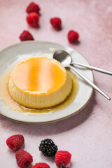 Creme caramel, flan, or caramel pudding is a custard dessert