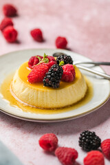 Creme caramel, flan, or caramel pudding is a custard dessert