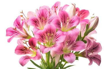 Obraz premium Alstroemeria Flower Tropical Garden Nature on White background, HD