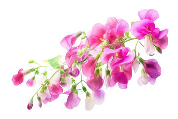 Fototapeta na wymiar Pea Flower Tropical Garden Nature on White background, HD
