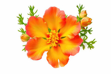 Portulaca Flower Tropical Garden Nature on White background, HD