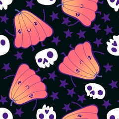 Halloween seamless pumpkins pattern for fabrics and wrapping paper and clothes print