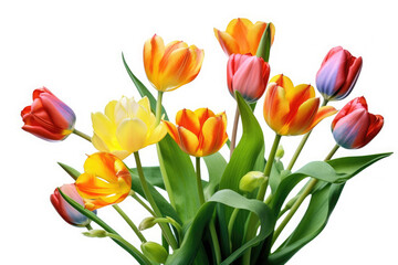 Tulip Flower On White background, HD