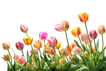 Tulips Tulipa On White background, HD