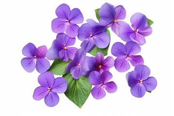 Fototapeta na wymiar Violet Flower On White background, HD