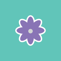 modern playful Y2K flower. Hippie trendy flower card