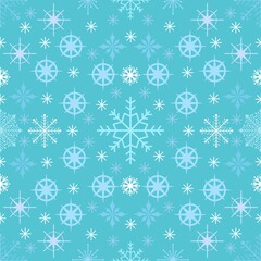 Winter abstract watercolor snowflakes seamless Christmas polka dots pattern for new year gift box and wrapping