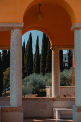 Italy, Lake Garda: 04.2023. Legendary house: Villa Gabriele d'Annunzio. Lake Garda: Villa Vittoriale Villa Museum. 