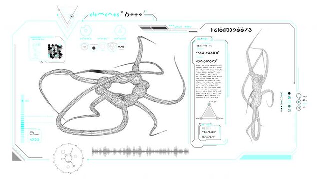 Biological research in an animated alien interface.