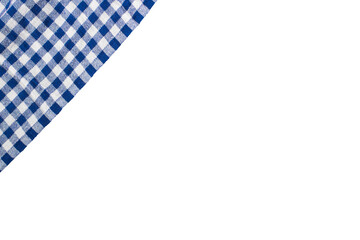 Part of checkered napkin blue and white,, untucked with transparencies, PNG format